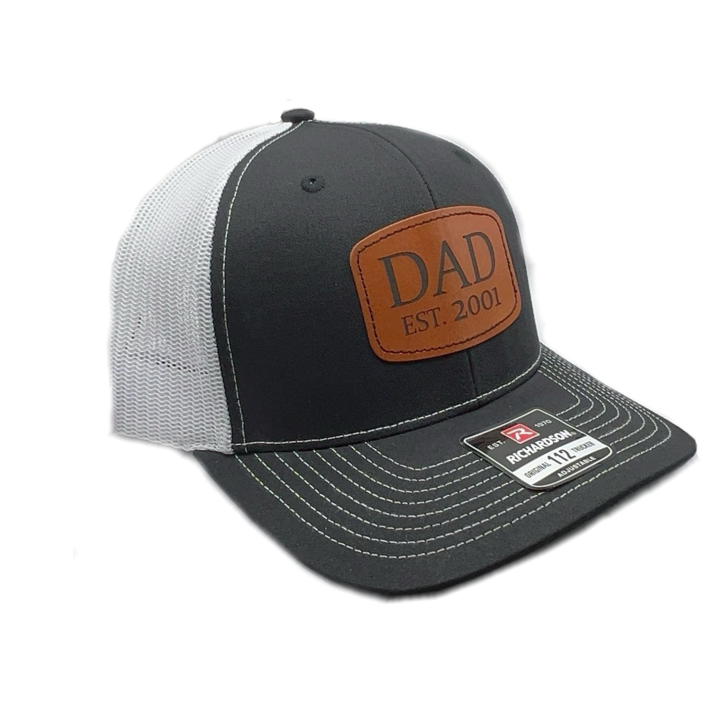 Laser engraved Dad, Grandpa, Mom hat richardson 112 Trucker Snap Back Hats